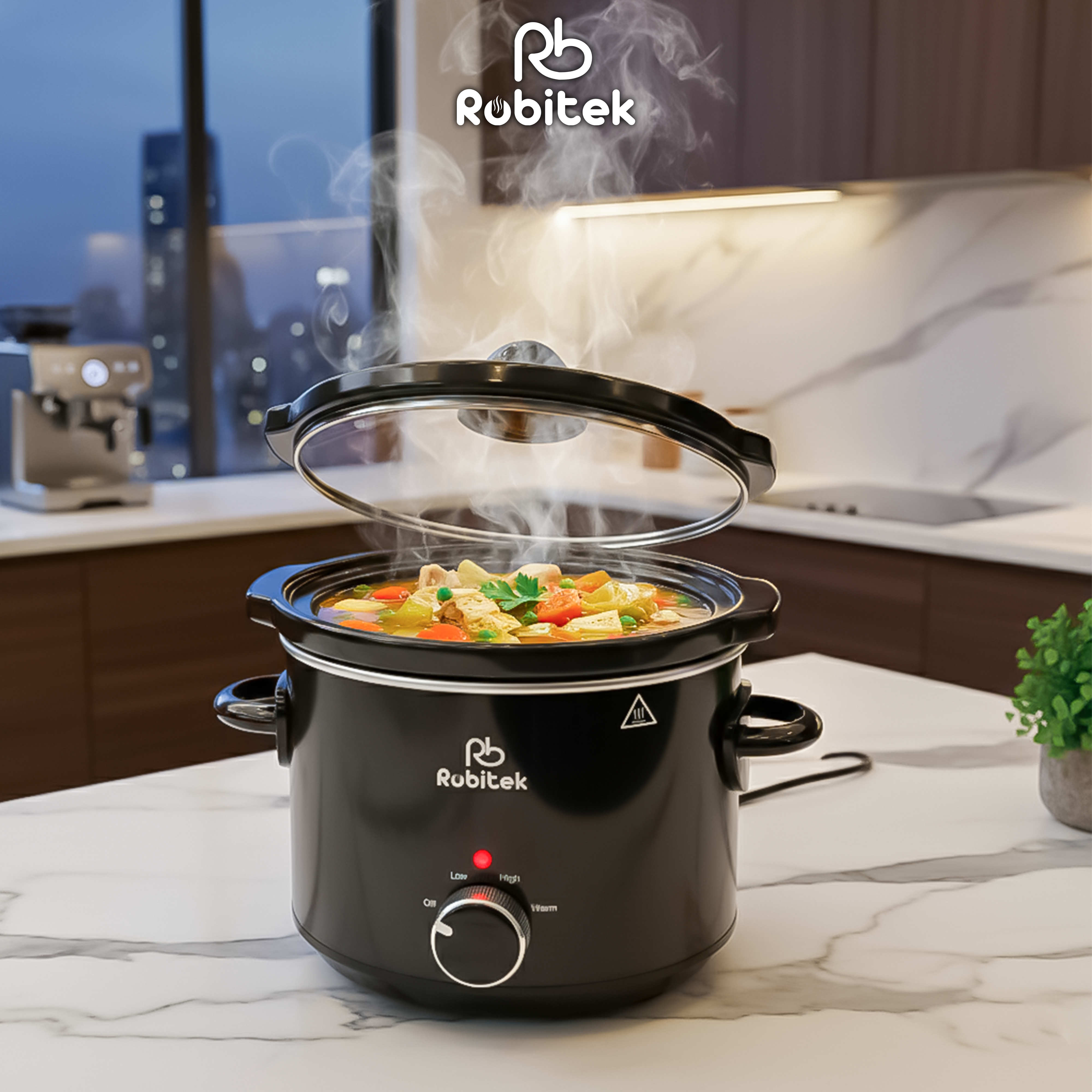 NỒI NẤU CHẬM ROBITEK RB3000 &amp; RB4000 – DUNG TÍCH 3L, 4L – NINH HẦM THỊT TIỆN LỢI, PHÙ HỢP CHO GIA ĐÌNH